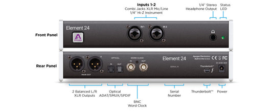 Apogee Element 24, 46, 88 Thunderbolt Audio Interface