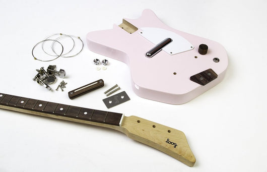 Loog Guitars Loog II Pink 3-Stringed Electric Guitar Kit